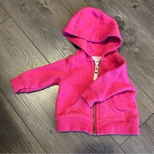 💟 BOGO! Carters NB girl pink zip up hoodie sweatshirt